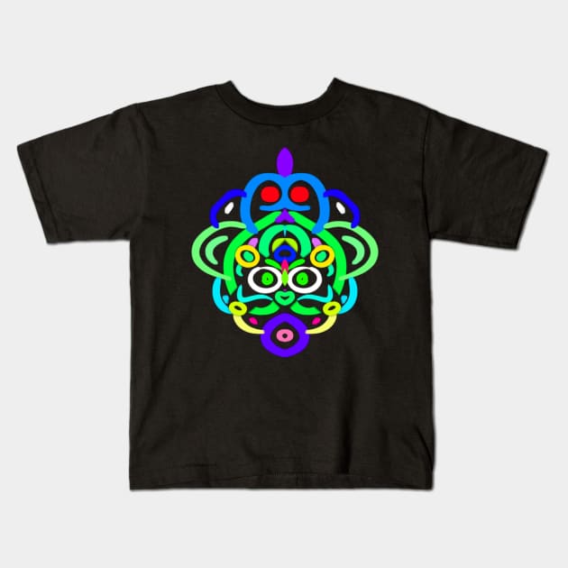 Mr. Friendly Alien Face Kids T-Shirt by SuperMoniVerse